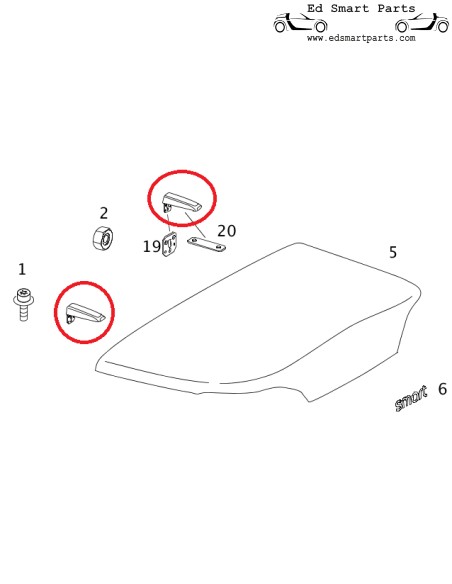 Nuovo originale SMART Roadster 452 cerniera a tacca portellone posteriore sinistro o destro