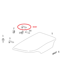 Bisagra de muesca para tapa trasera izquierda o derecha SMART Roadster 452 original nueva 2
