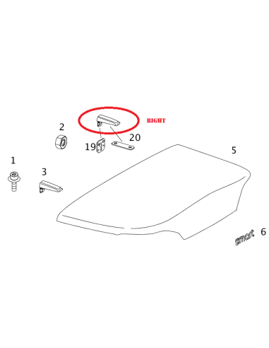 Nieuwe originele SMART roadster 452 notch Scharnier Achterdeksel Links of Rechts