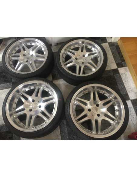 Complete set GEBRUIKTE Smart Roadster Brabus 18 inch lichtmetalen Monoblock velgen met NIEUWE banden