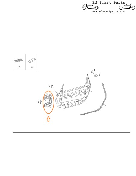 Nuova cerniera porta Smart Roadster lato destro o sinistro