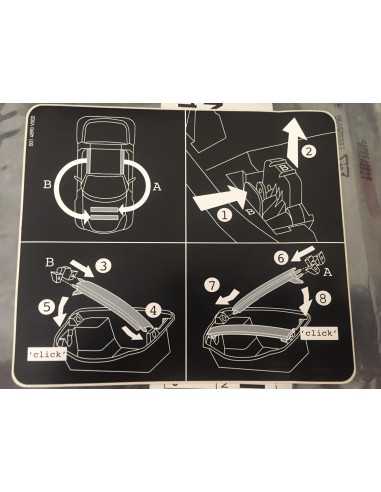 Adesivo de instruções para armazenamento no teto do smart roadster (cupê) 452
