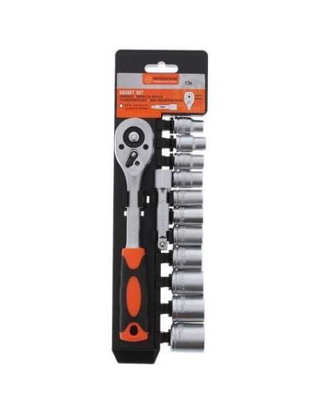 Jeu de douilles, 13 pièces 3/8 8, 9, 10, 11, 12, 13, 15, 17, 19, 21 mm Cr-V