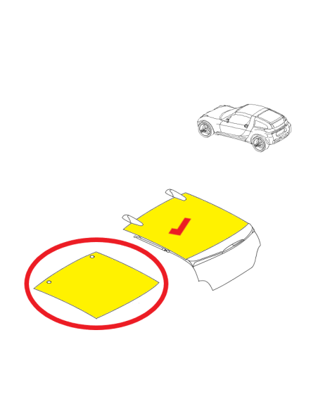 Lunette arrière supérieure Smart Roadster Coupé OEM