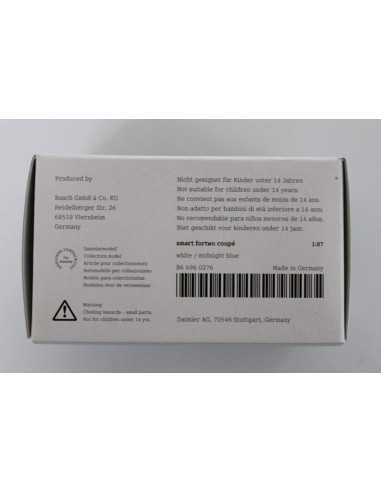 Busch Smart 453 Fortwo Coupe wit / middernachtblauw Model Auto 1:87