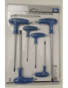 Jeu de clés Torx, 6 pièces T10 T15 T20 T25 T30 T40 2