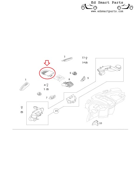 Smart Roadster 452 DEFROSTER VENT WINDSCREEN