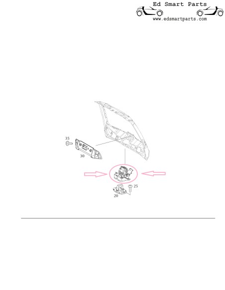 Smart ForFour 454 Trava de porta-malas traseira