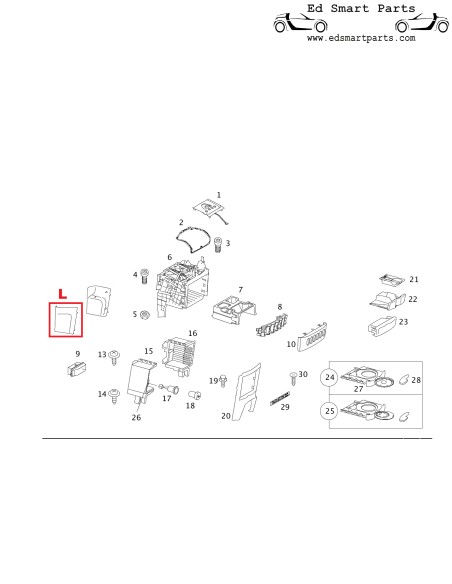 nouveau Smart Roadster 452 PANNEAU VERTICAL STRUT CONSOLE CENTRALE SATURN GREY côté gauche ou droit