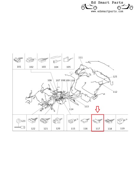 KIT DE RÉPARATION SAM SAM BLACK 8 broches N11-1 / N11-2 / N11-10 pour toutes les smart fortwo 450 et roadster 452