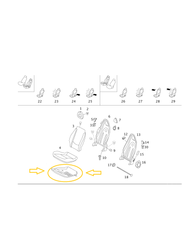 Sitzschale für smart roadster und fortwo 450 Sitz