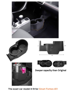 Portavasos para bebidas Smart Fortwo 451 más profundo: línea Economy con volante a la izquierda y al lado derecho 2