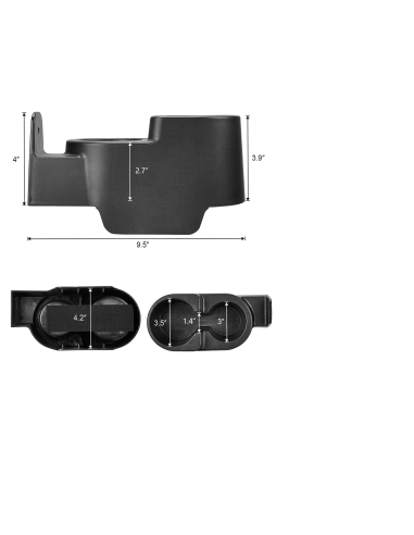 Porte-gobelets Smart Fortwo 451 plus profond - Gamme économique LHD et RHD