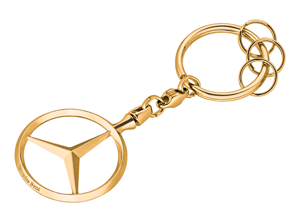 Genuine Mercedes Benz Sofia 3D Star keyring key ring carabiner Split Rings