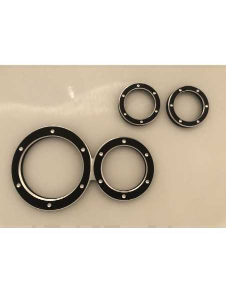 Embellecedores de aluminio para velocímetro + cuentarrevoluciones + anillos de instrumentos adicionales en color negro para