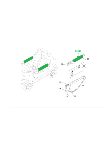 New Smart Crossblade Door Arm Pad left or right OEM