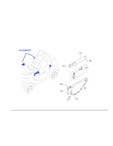 New Smart Crossblade Door Bar left or right OEM