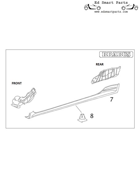Smart Roadster Brabus Side Skirt carrier section