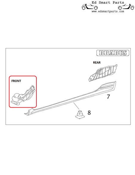 Sezione portante gonna laterale Smart Roadster Brabus