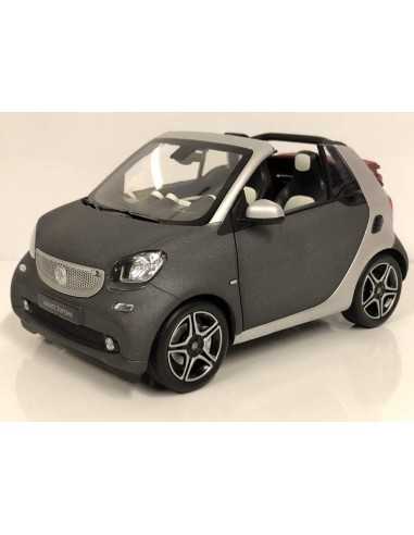 NOREV 1/18 SMART FORTWO CABRIOLET 2015 MATT GREY SILVER BORDEAUX 1:18