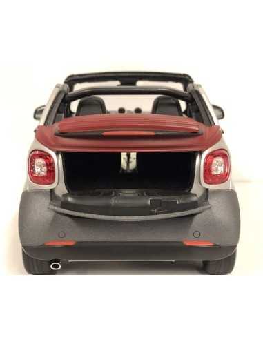 NOREV 1/18 SMART FORTWO CABRIOLET 2015 MATT GREY SILVER BORDEAUX 1:18