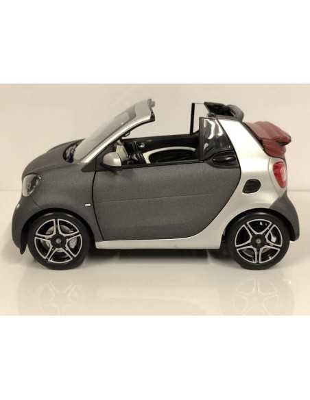 NOREV 1/18 SMART FORTWO CABRIOLET 2015 MATT GREY SILVER BORDEAUX 1:18