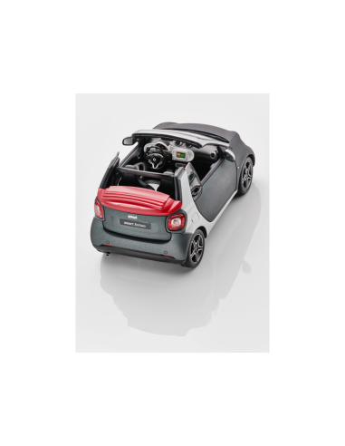NOREV 1/18 SMART FORTWO CABRIOLET 2015 GRIS ARGENT MAT BORDEAUX 1:18