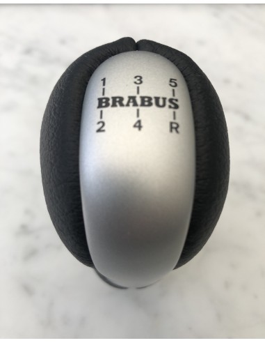 botón de cambio del selector de engranajes de cuero SMART forfour BRABUS y metal cepillado