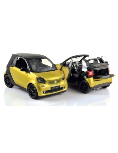 NOREV 1/18 SMART FORTWO CABRIOLET 2015 YELLOW/BLACK 1:18