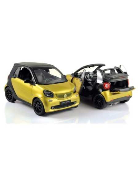 NOREV 1/18 SMART FORTWO CABRIOLET 2015 GIALLO/NERO 1:18