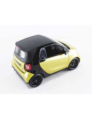 NOREV 1/18 SMART FORTWO CABRIOLET 2015 AMARILLO/NEGRO 1:18