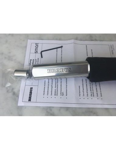 Cache frein à main sport en aluminium brossé Smart ForTwo Brabus 450
