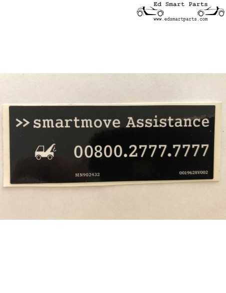 adesivo de assistência smartmove smart roadster fortwo forfour