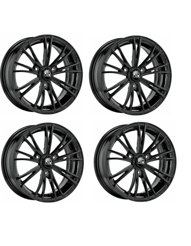 MSW X2 Wheels Gloss Black 15 Inch ET30 3x112 Full set for Smart Fortwo 451