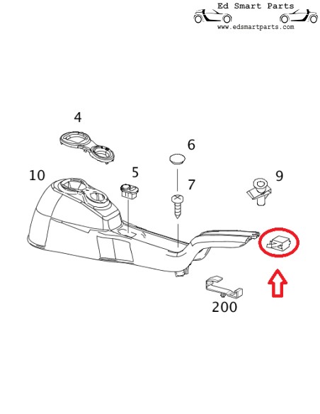 Smart Roadster centre tunnel TRANSVERSAL RIB MTK