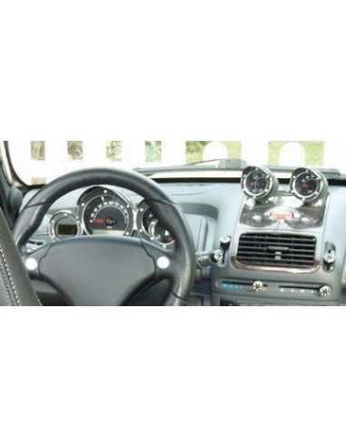 Embellecedores de aluminio para velocímetro + cuentarrevoluciones + anillos de instrumentos adicionales en color negro para