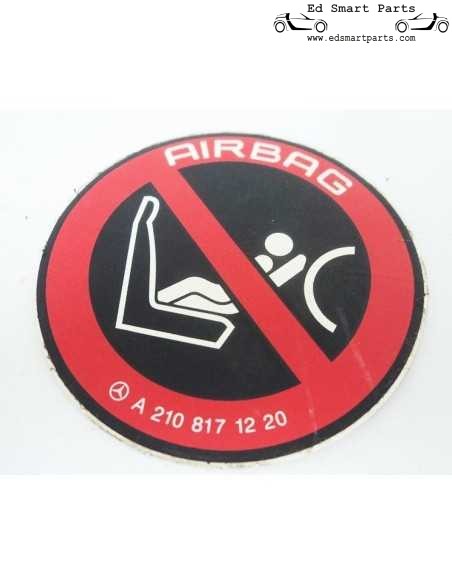 Etichetta adesiva di avvertenza per seggiolino per bambini con airbag