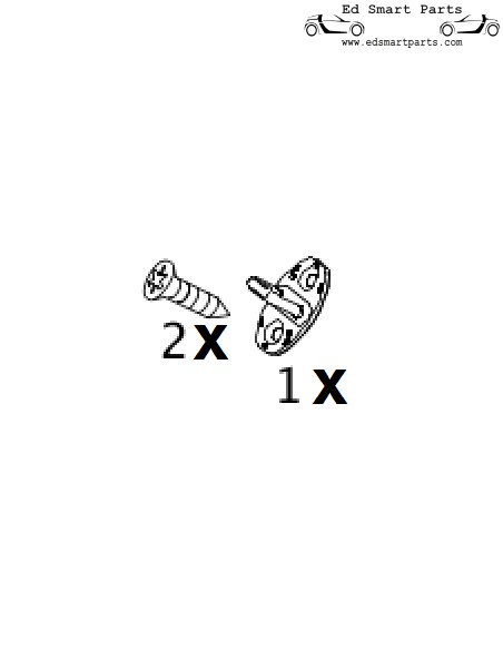 Batente de fechadura de porta Smart Roadster 452 + 2 parafusos