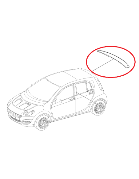Aileron de toit arrière Smart ForFour 454 Brabus A4547900088