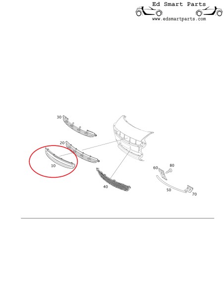 Front Grille for Smart ForFour 454