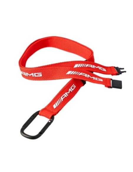 Cordão de corrida Mercedes-Benz AMG vermelho logotipo AMG branco Cordão de corrida Mercedes-Benz AMG vermelho logotipo AMG branco