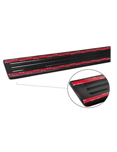 Protetores de soleira de porta de aço inoxidável preto adequados para Smart ForFour 453 incl. EQ 'Special Edition' - 4 peças