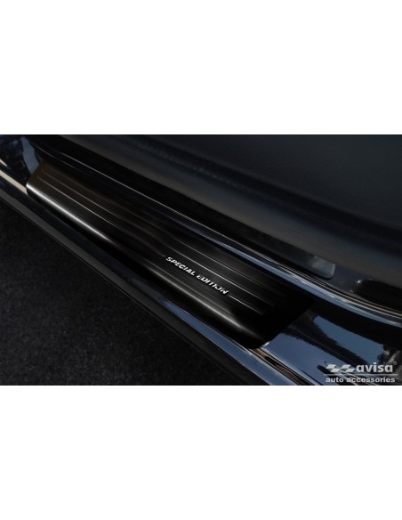Protecteurs de seuil de porte en acier inoxydable noir adaptés aux smart  forfour 453 y compris EQ 'Special Edition' - 4 pièces