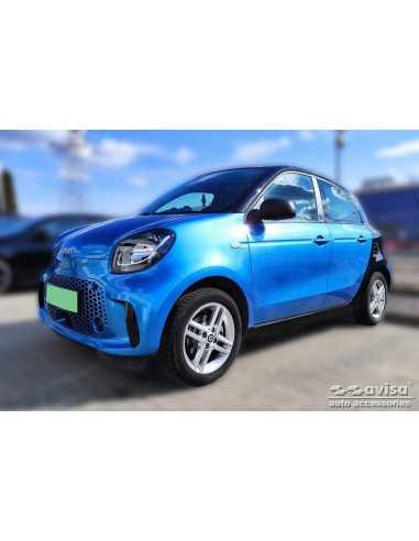 Protetores de soleira de porta de aço inoxidável preto adequados para Smart ForFour 453 incl. EQ 'Special Edition' - 4 peças