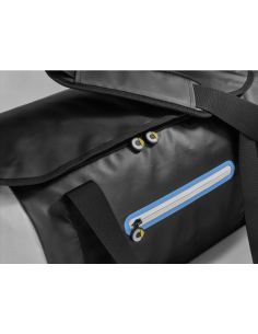 Holdall, slimme reistas zwart/wit/cyaanblauw, polyester 2