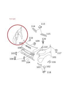 Aileron avant ou arrière gauche ou droit non peint pour Smart ForTwo 450 cabrio