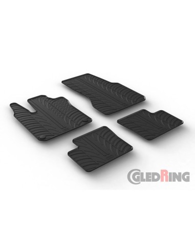 Set di tappetini per auto in gomma adatti per smart forfour 453 2014- (solo per LHD)