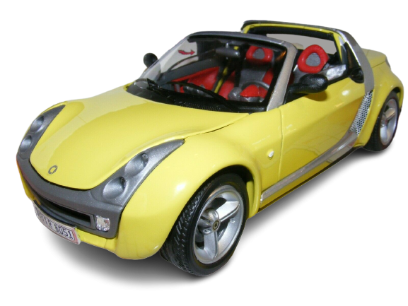 Smart Roadster Yellow Cabrio 1/18 Bburago
