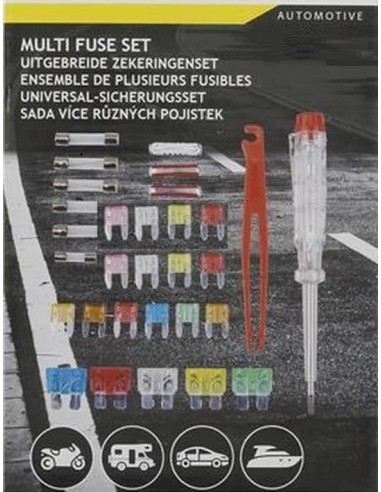 fuse kit - various fuses assorted  incuding voltage detector + fuse puller